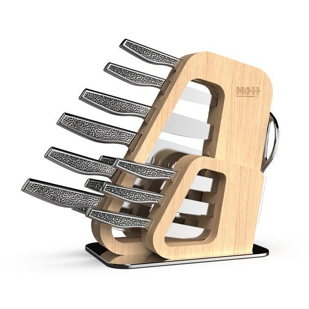 Knives set 14 pieces black dots 63022