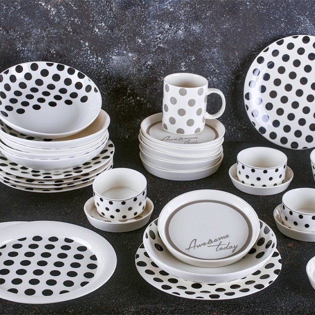 Porcelain Dinner Korean waves Points 39 Pieces
