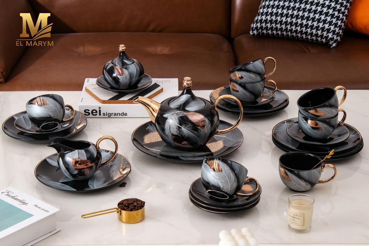 Tea and cake set feather 24 pieces