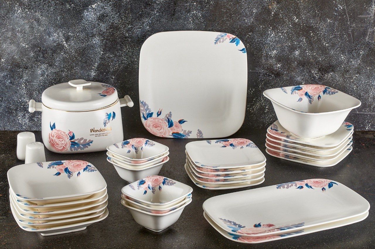 Hadwaz Porcelain Dinner set 32 Pieces White