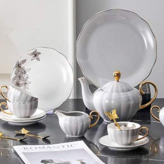 Tea and cake set pumpkin 30 pieces Gray