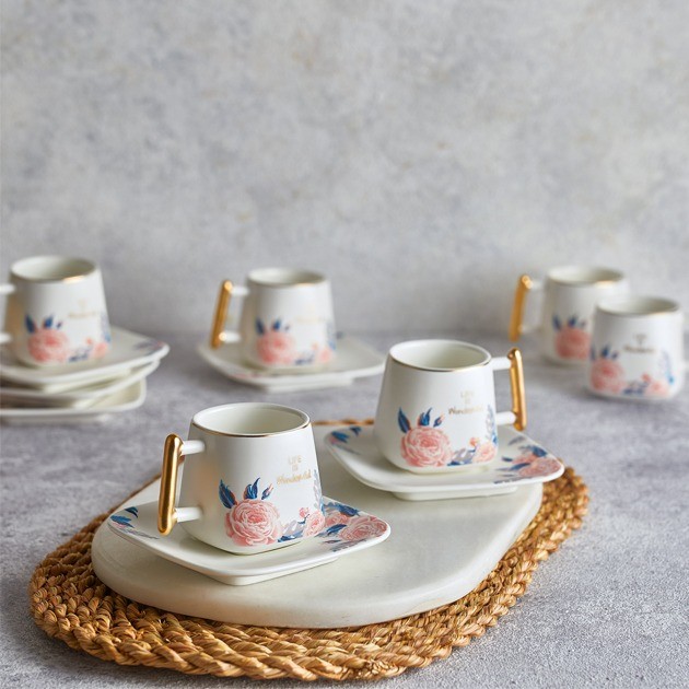 Hadwaz Porcelain Coffee set 12 Pieces White