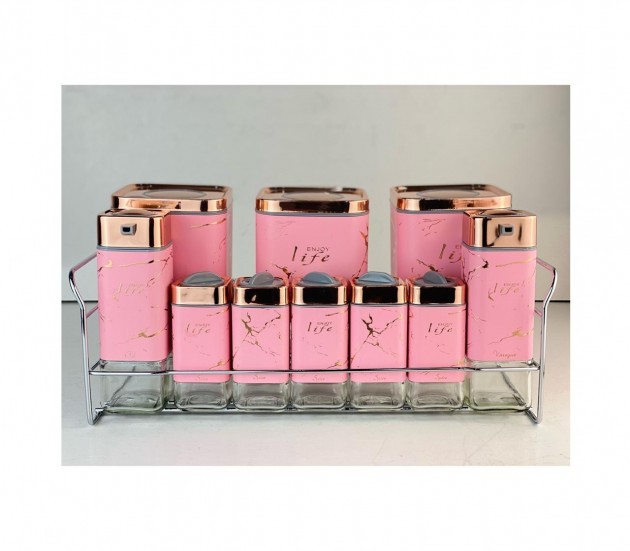 Spices set 11 pieces Pink Marble