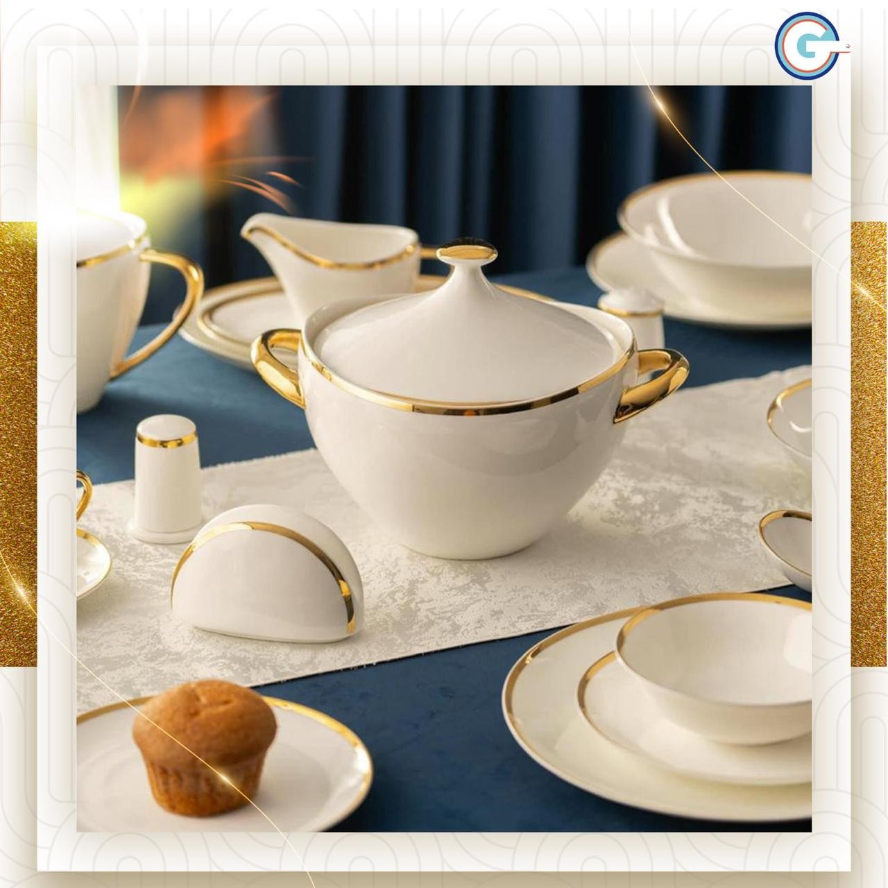 Sofra set 66 pieces golden edge